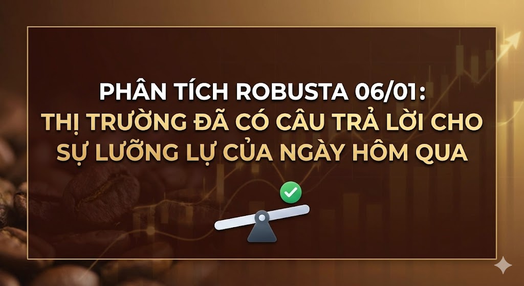 Phân tích Robusta 06/01: Thị trường đã có câu trả lời cho sự lưỡng lự của ngày hôm qua.